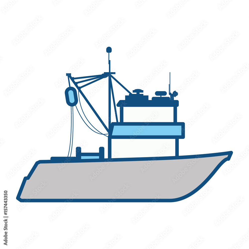 Fototapeta premium Fishing boat isolated icon vector illustration graphic design