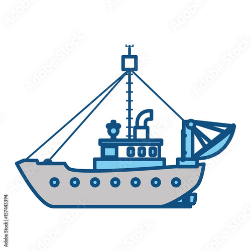 Fishing boat isolated icon vector illustration graphic design