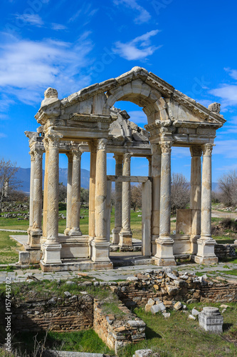 The Tetrapylon, Monumental Gate  in Aphrodisias Turkey photo