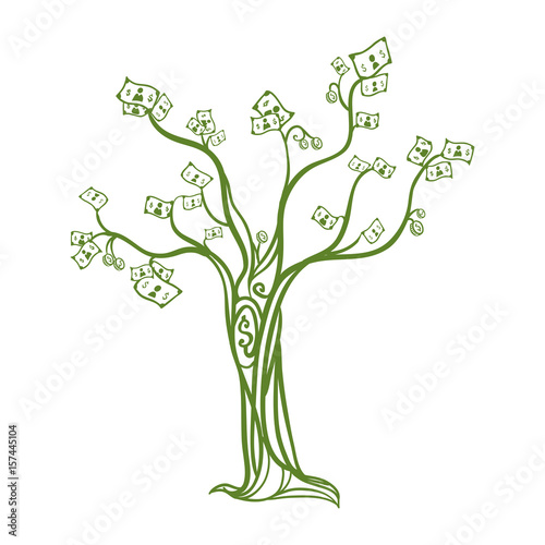 Money tree symbol icon vector illustration graphic design
