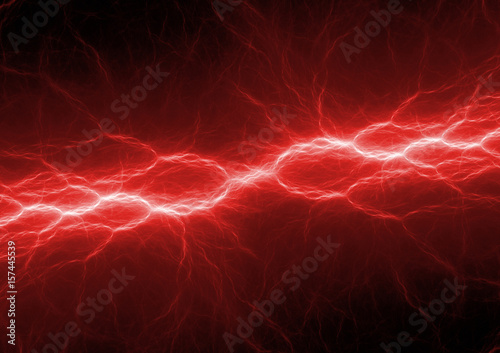 Red lightning, abstract electric background