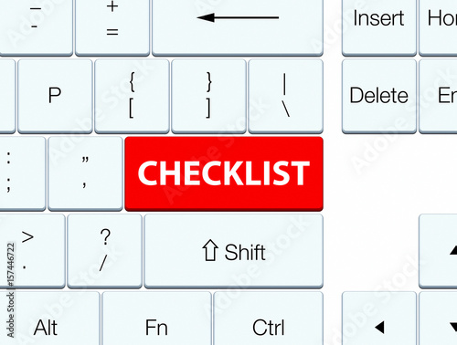 Checklist red keyboard button