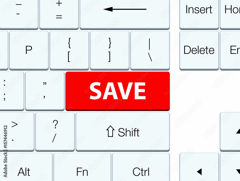 Save red keyboard button Save red keyboard button