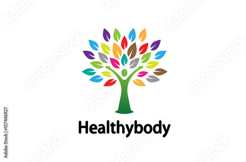 Creative People Tree Logo Design Illustration