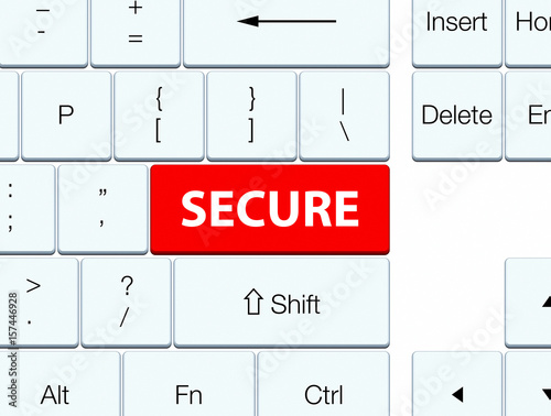 Secure red keyboard button