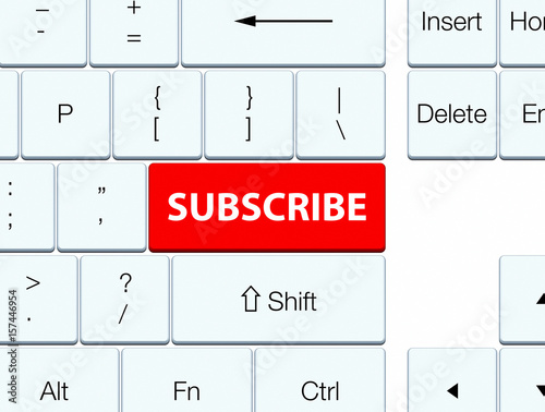 Subscribe red keyboard button