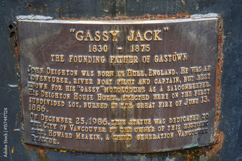 Gassy Jack sign in Vancouver - VANCOUVER - CANADA - APRIL 12, 2017