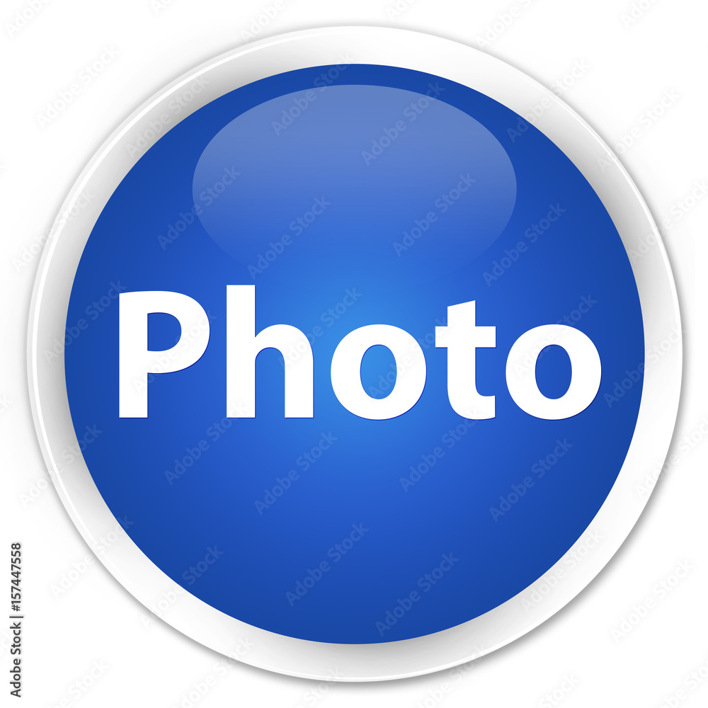 Photo premium blue round button Photo premium blue round button
