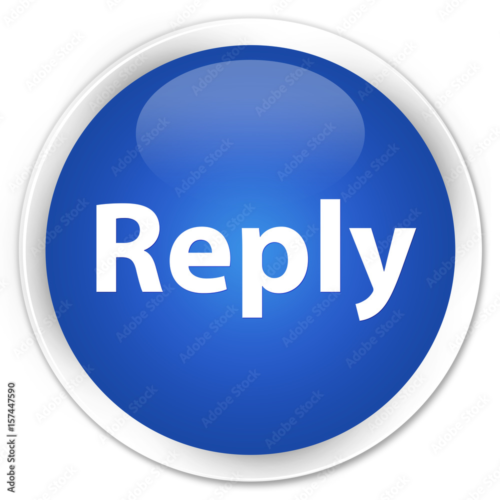 Reply premium blue round button Reply premium blue round button