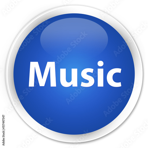 Music premium blue round button photo