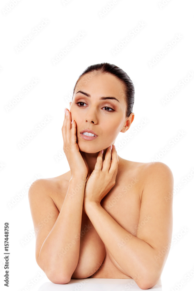 Beauty woman face with perfect fresh clean skin Beauty woman face with perfect fresh clean skin