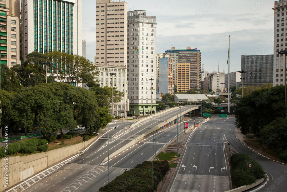 Empty streets in Sao Paulo - Brazil