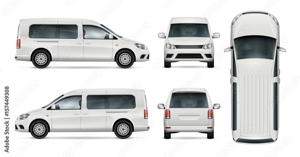 White car vector template for car branding and advertising. Isolated wagon set. All layers and groups well organized for easy editing and recolor. View from side, front, back, top. White car vector template for car branding and advertising. Isolated wagon set. All layers and groups well organized for easy editing and recolor. View from side, front, back, top.