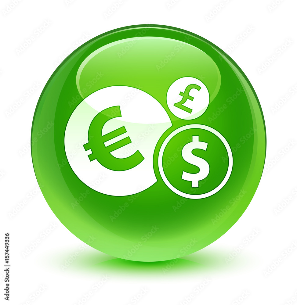 Finances icon glassy green round button Finances icon glassy green round button