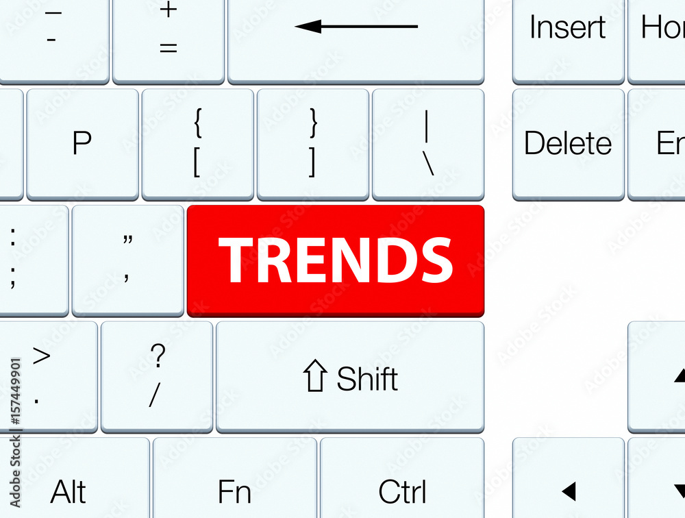 Trends red keyboard button Trends red keyboard button
