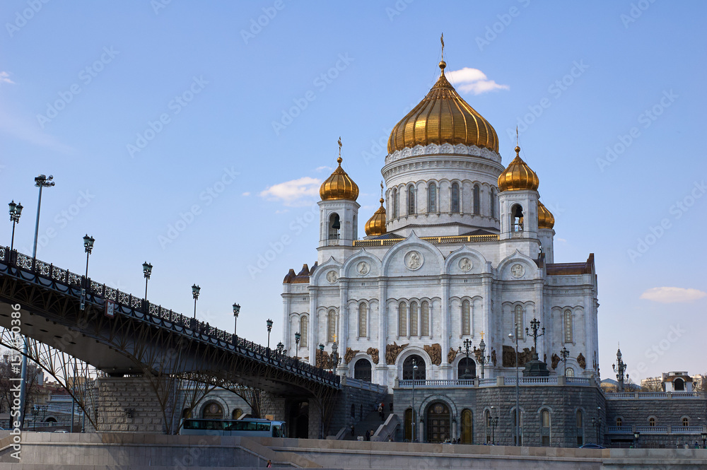 Cathedral of Christ the Savior and bridge, Moscow, Russia