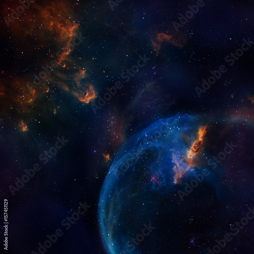 Fototapeta Naklejka Na Ścianę i Meble -  Galaxy illustration, space background with stars, nebula, cosmos clouds