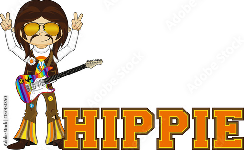 Cute Hippie with Electric Guitar