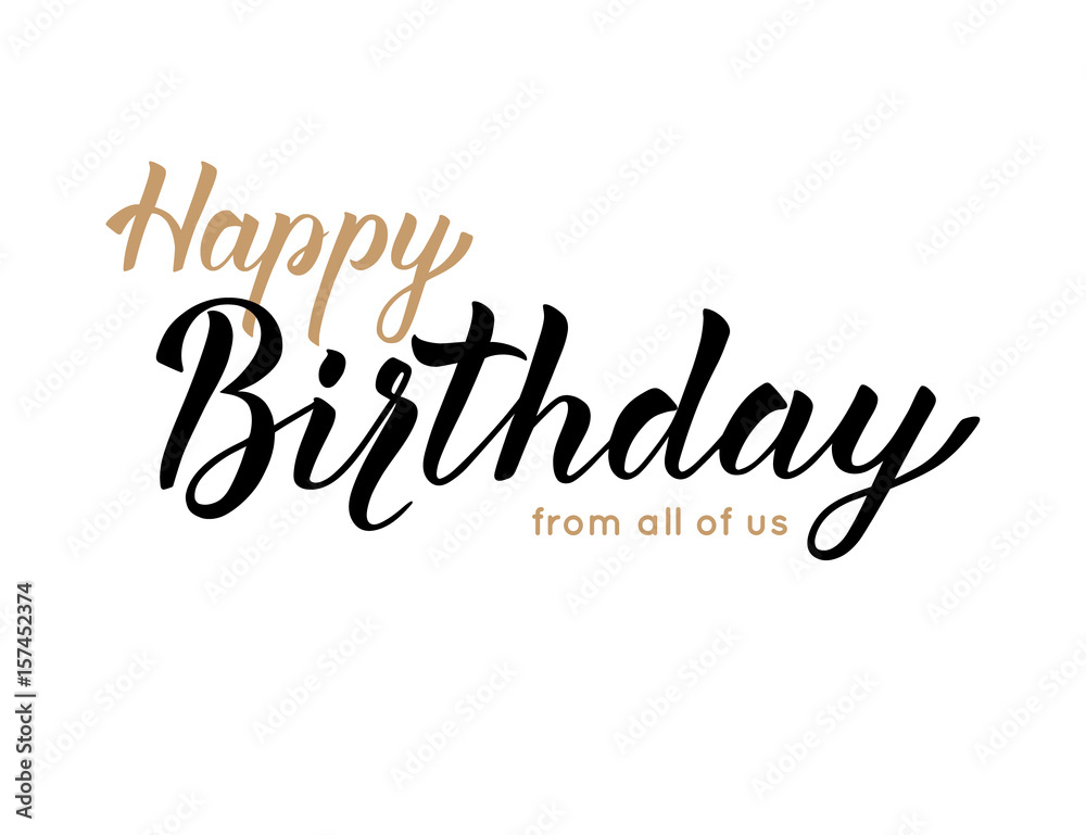 Happy birthday lettering, vector illustration