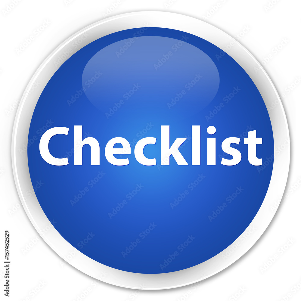 Checklist premium blue round button Checklist premium blue round button