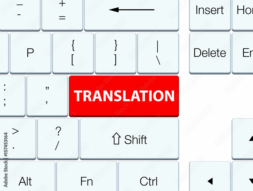 Translation red keyboard button Translation red keyboard button