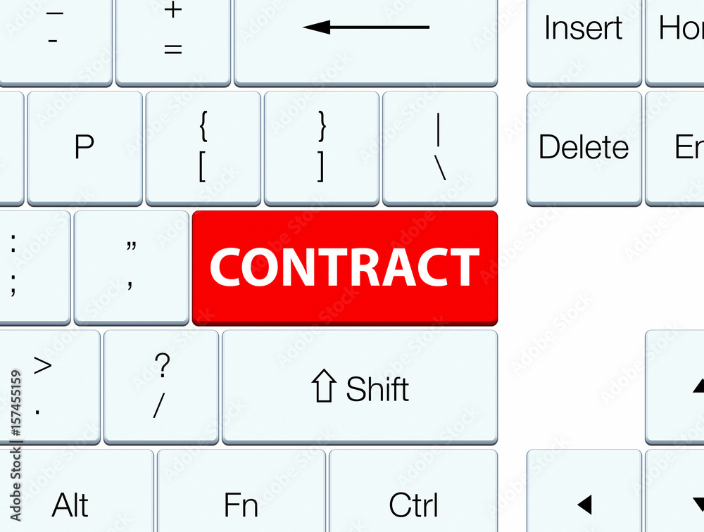 Contract red keyboard button Contract red keyboard button