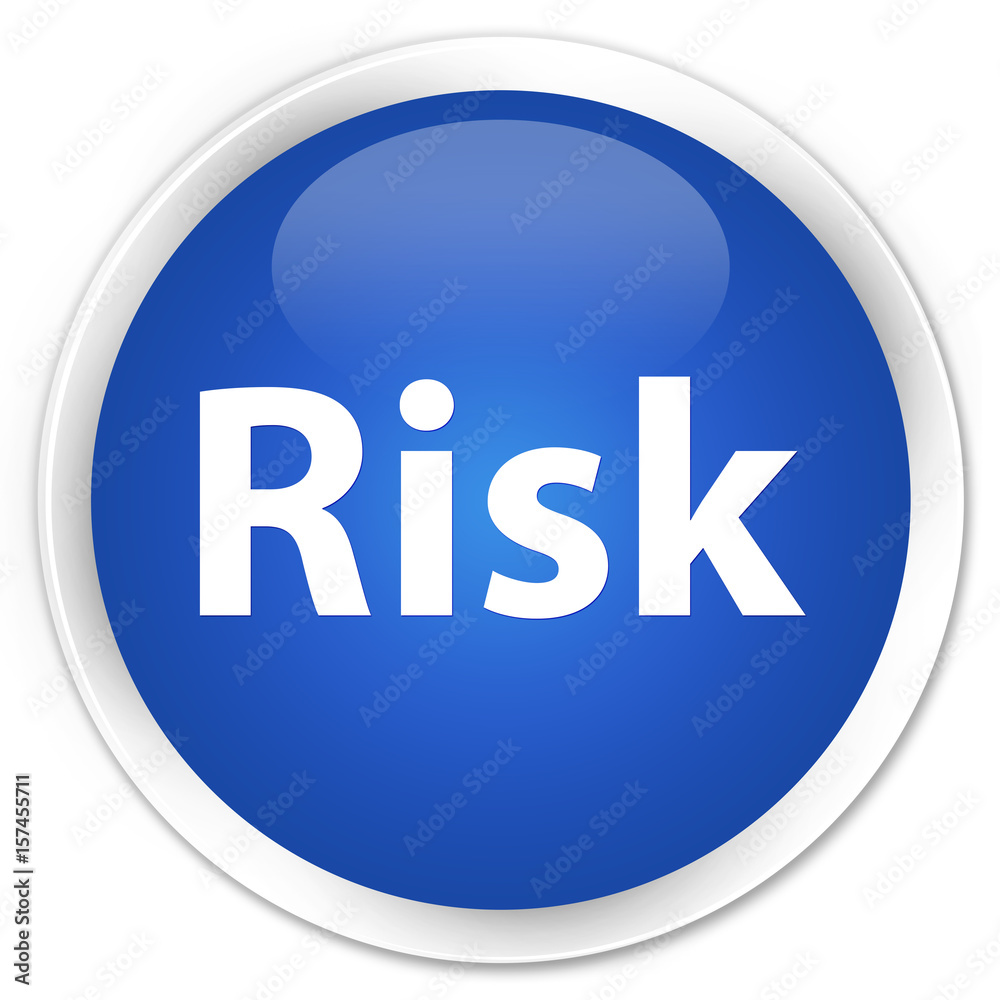 Risk premium blue round button Risk premium blue round button