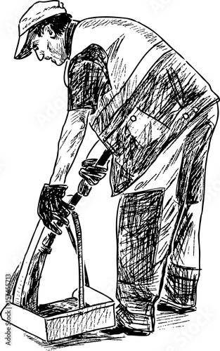 Street sweeper at work