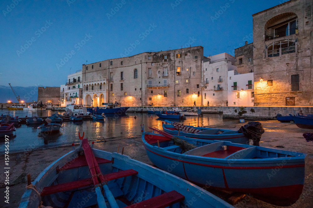 Old harbour in Monopoli, Bari Province, Apulia, southern Italy.