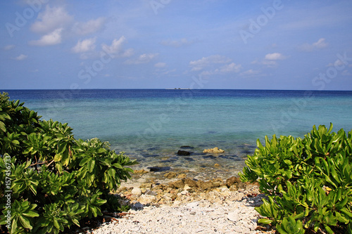 Blue Ocean seen from the beach of Ukulhas  Maldives