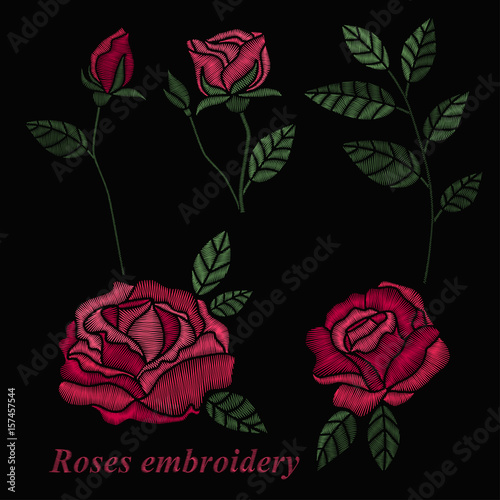 roses embroidery set 4