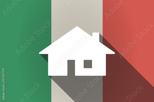 Long shadow  Italy flag with a house