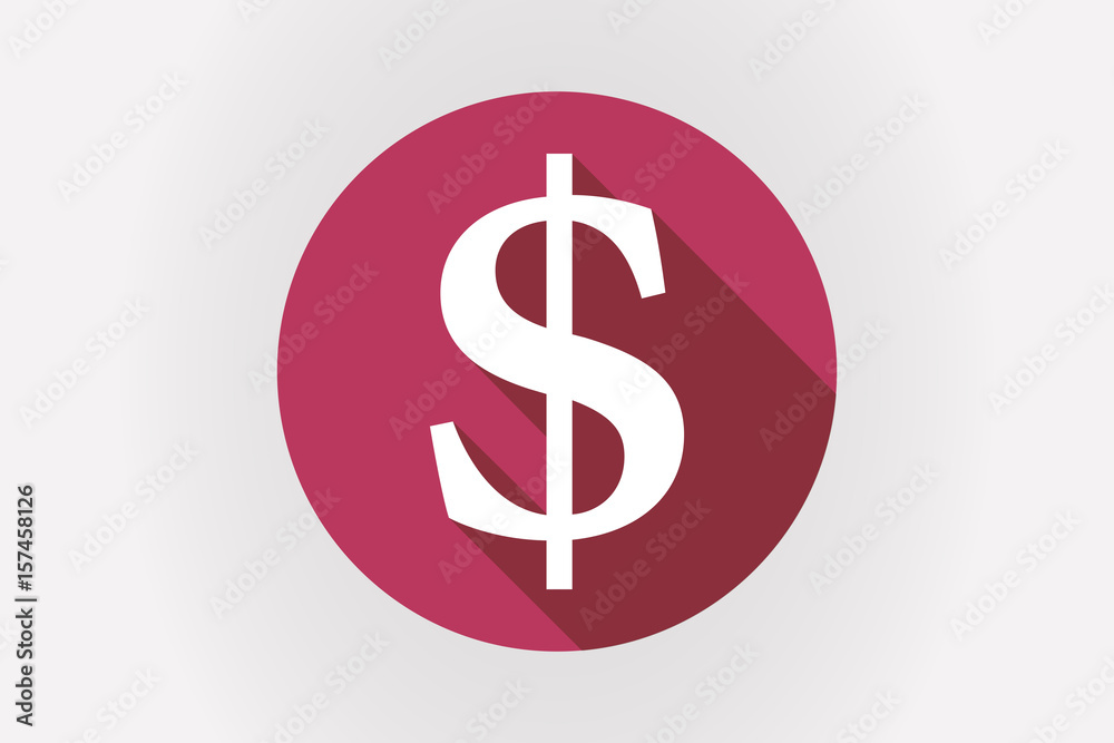 Long shadow Japan flag with a dollar sign Long shadow Japan flag with a dollar sign