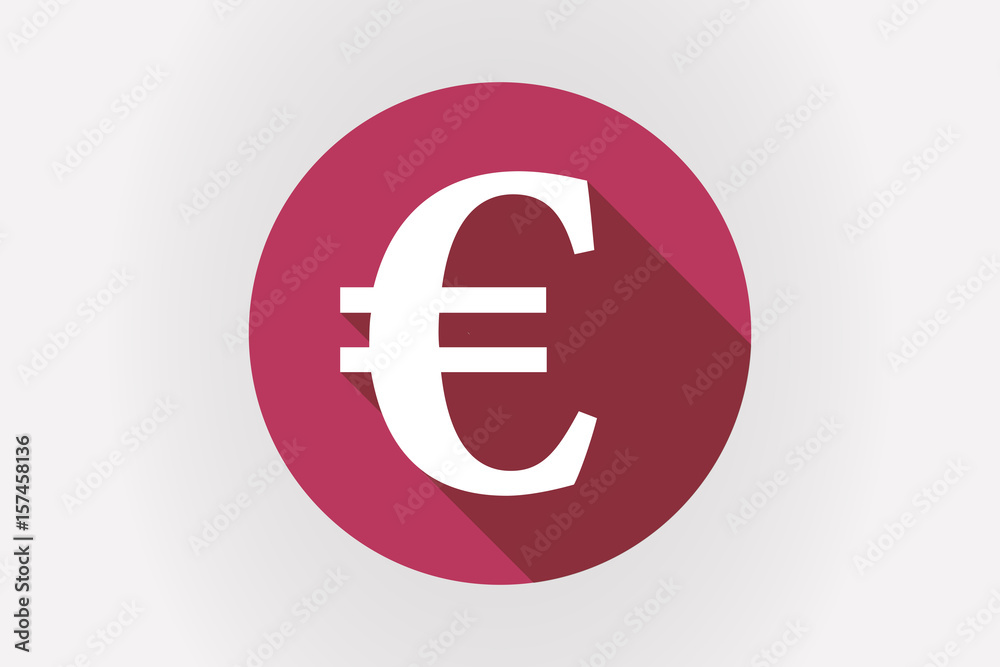 Long shadow Japan flag with an euro sign Long shadow Japan flag with an euro sign