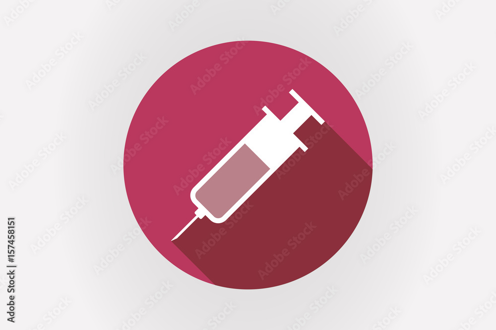 Long shadow Japan flag with a syringe Long shadow Japan flag with a syringe