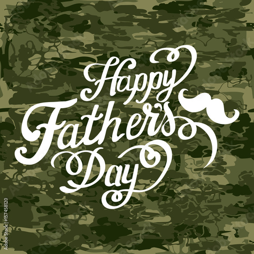 Happy fathers day handwritten lettering.