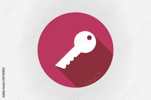 Long shadow Japan flag with a key