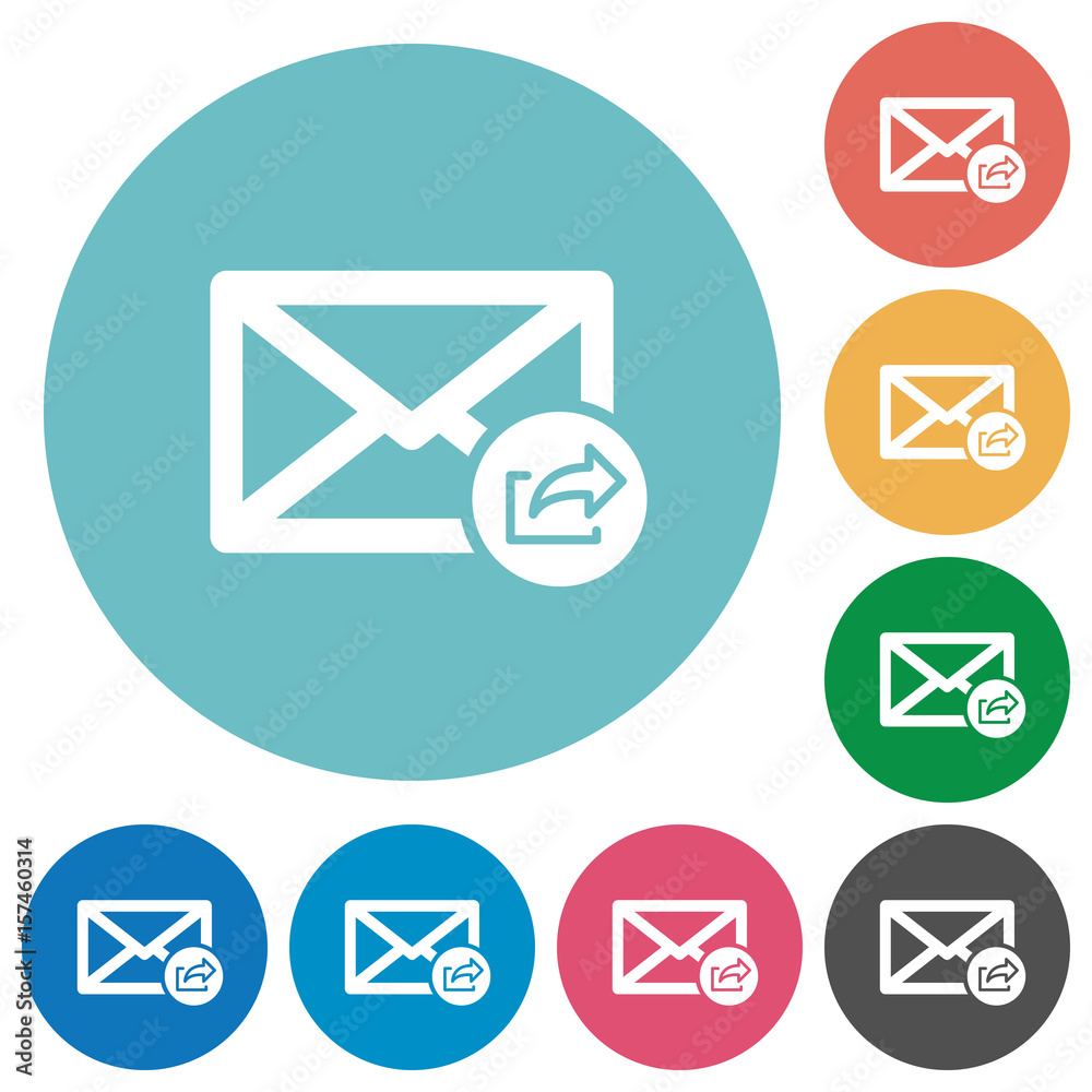 Export mail flat round icons Export mail flat round icons