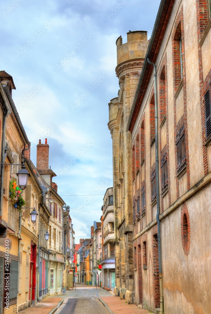 Obraz premium Street in the old town of Sens - France