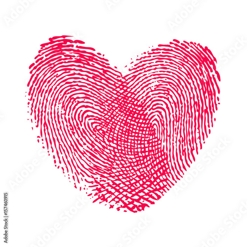 double fingerprint heart love icon