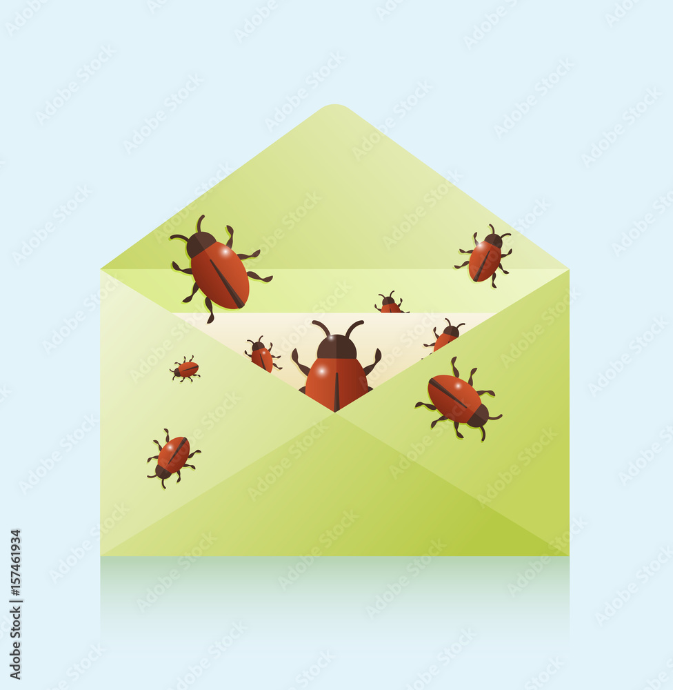 bugs in the mail, vector illustration bugs in the mail, vector illustration