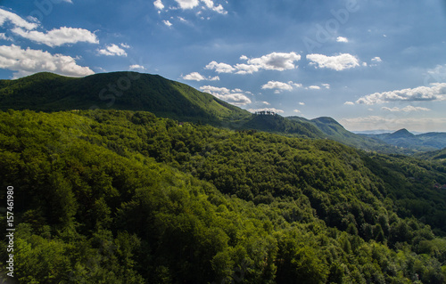 Aerial view of green hills © photogoricki