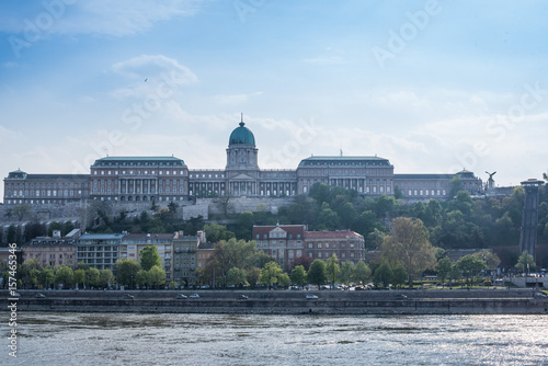 Buda Castle and Turul at the top of the hill, across the Danube river 