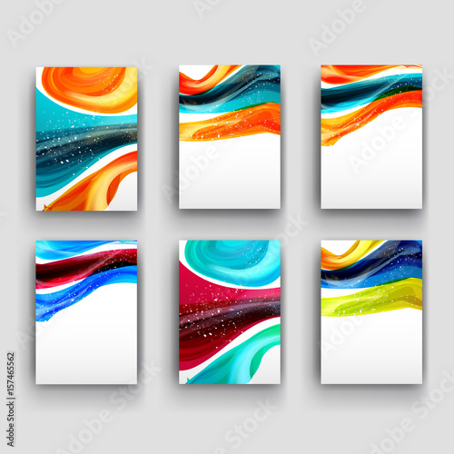 Vector minimal curve liquid spark wave set background with shadow and space for text and message for business artwork, brochure, flyer, cover, template, annual report.