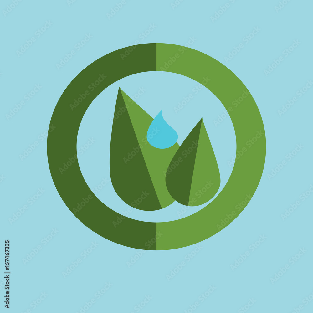 Two leaves in a circle emblem Two leaves in a circle emblem
