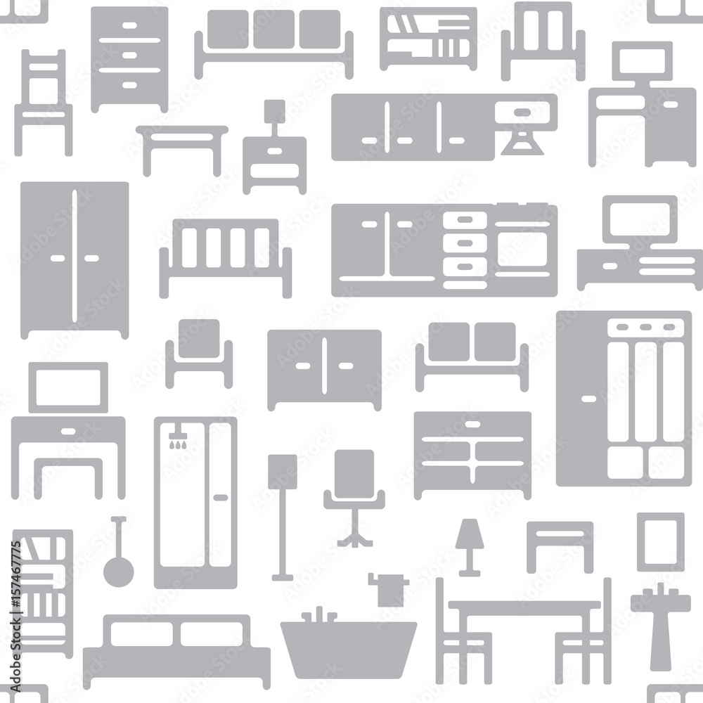 Vector furniture seamless pattern background 1