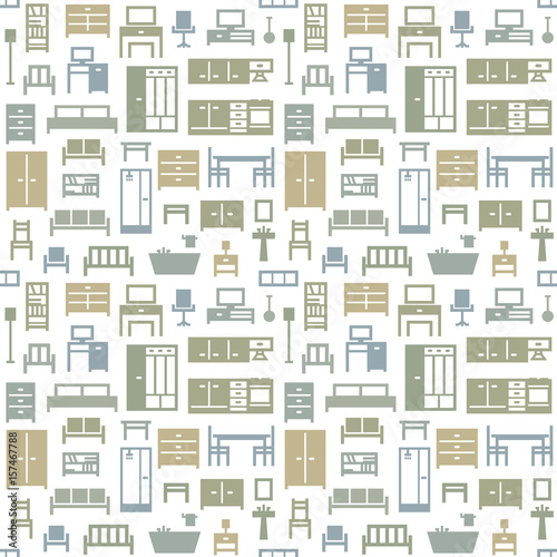 Vector furniture seamless pattern background 2