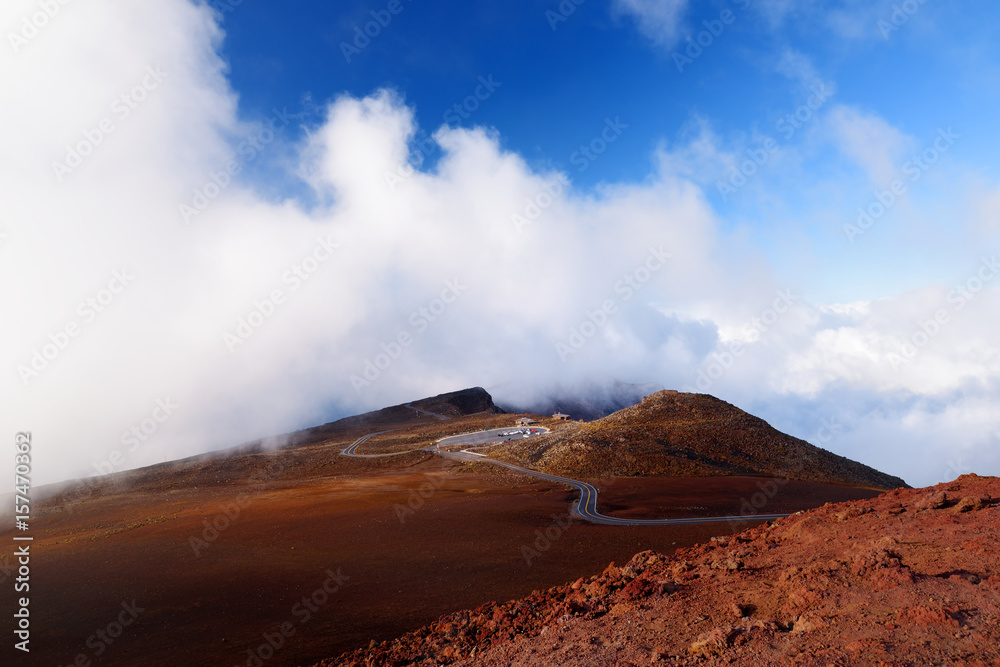 Stunning landscape view of Haleakala volcano area seen from the summit, Maui, Hawaii