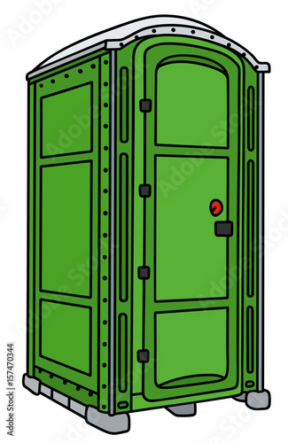 Green plastic mobile toilet