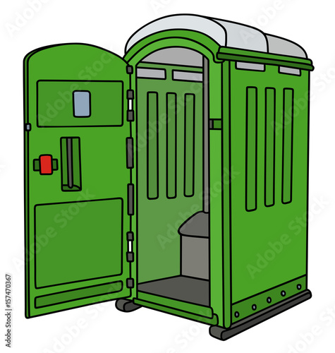 Green opened mobile toilet